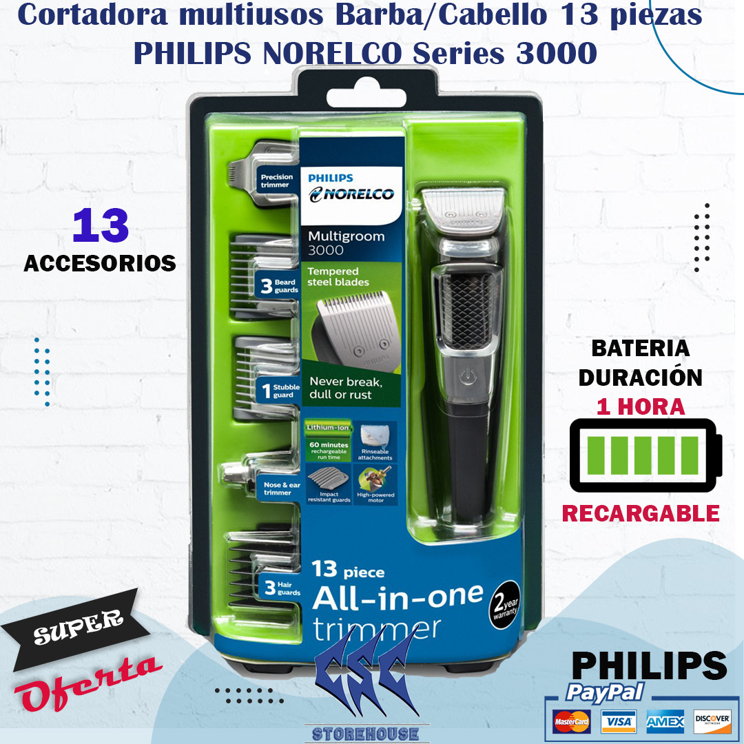 Cortadora / Afeitadora PHILIPS NORELCO MULTIGROOM 3000 – CSC